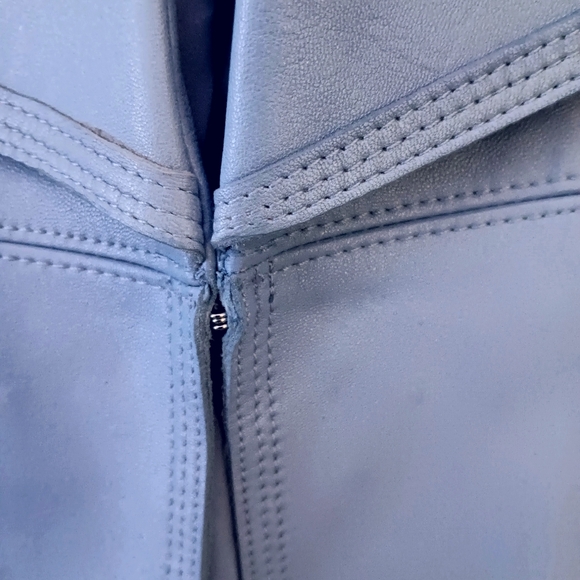 WHBM LIGHT BLUE LEATHER JACKET - Picture 5 of 16